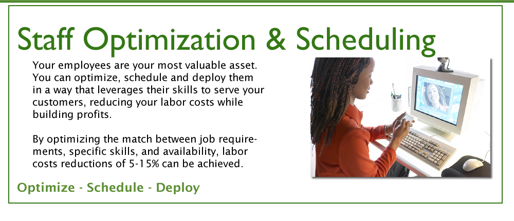 Staff Optimization and Scheduling